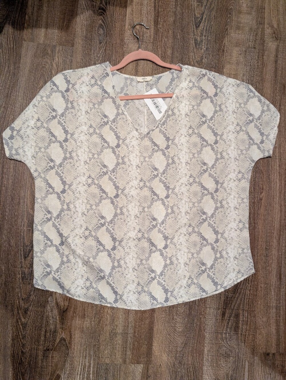Entro Snake Print Tunic in Neutral Gray and Cream